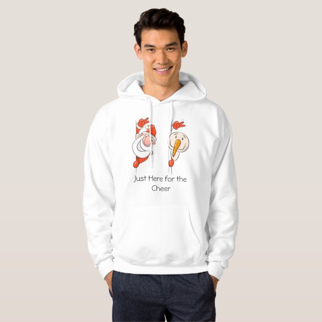 Just Here for the Cheer Christmas Hoodie (Front Full)