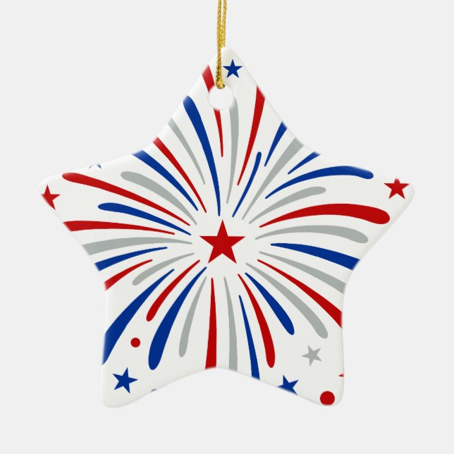 Just Here For The Fireworks Funny For Couple Ceramic Ornament (Front)