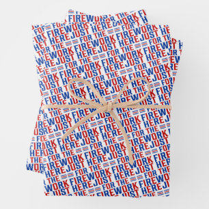 Just Here For The Fireworks Funny For Couple Wrapping Paper Sheet