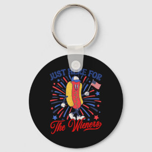 Just Here For The Wieners 4th Of July Hot Dog 2 Keychain
