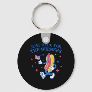 Just Here For The Wieners 4th Of July Hot Dog 4 Keychain