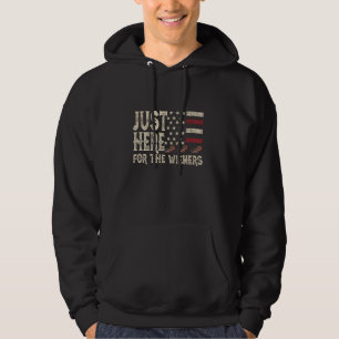 Just Here For The Wieners 4th of July USA Flag Hot Hoodie