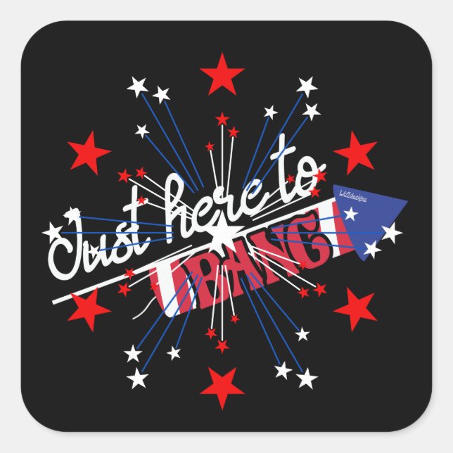 JUST HERE TO BANG funny 4th of Juli fireworks      Square Sticker (Front)