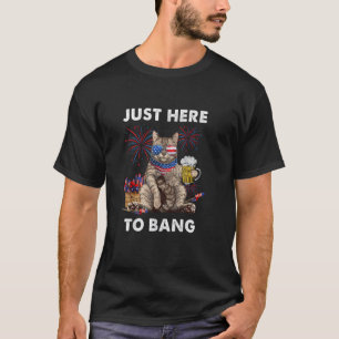 Just Here To Bang USA Flag Funny Beer 4th Of July T-Shirt