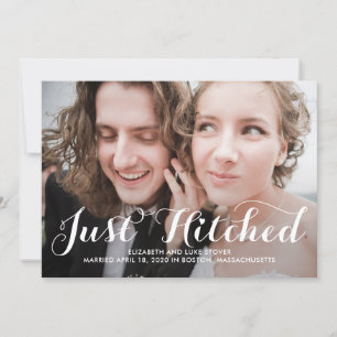 Just Hitched Editable Colour Wedding Announcement