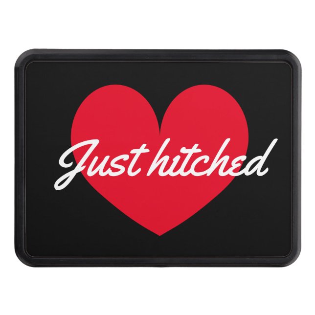 Just hitched funny newly weds car hitch cover (Front)