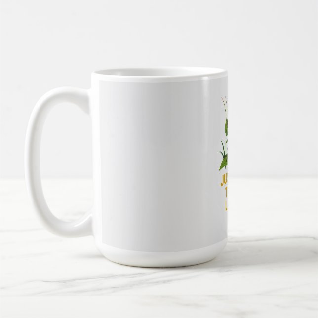 "Just Hoppin’ Funny Grasshopper Art" Coffee Mug (Left)