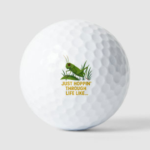 "Just Hoppin’ Funny Grasshopper Art" Golf Balls
