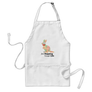 Just Hopping Through Life Kangaroo Design Standard Apron