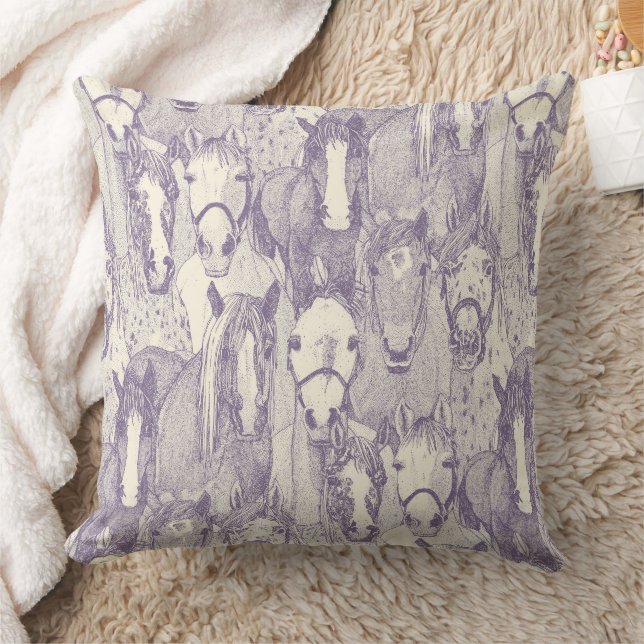 just horses violet pearl throw pillow (Blanket)