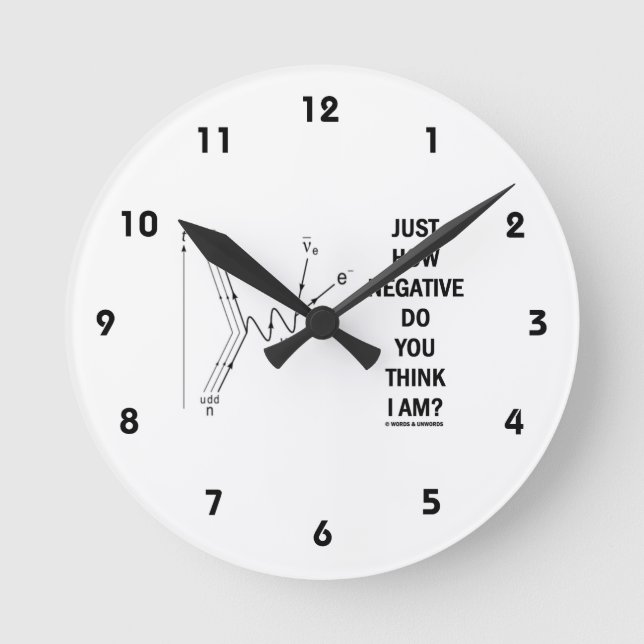 Just How Negative Do You Think I Am? (Beta-Neg.) Round Clock (Front)