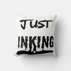 Just Inking Black Ink Typography Artist Throw Pillow