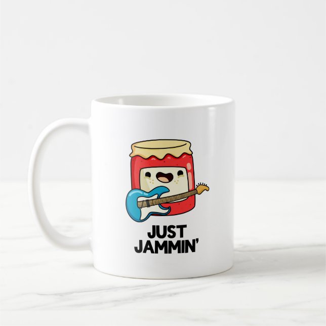 Just Jammin Funny Rocker Jam Pun  Coffee Mug (Left)