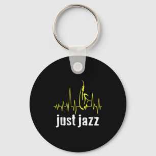 Just Jazz Cool Saxophone Heartbeat Music Keychain