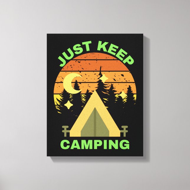 JUST KEEP CAMPING CANVAS PRINT (Front)