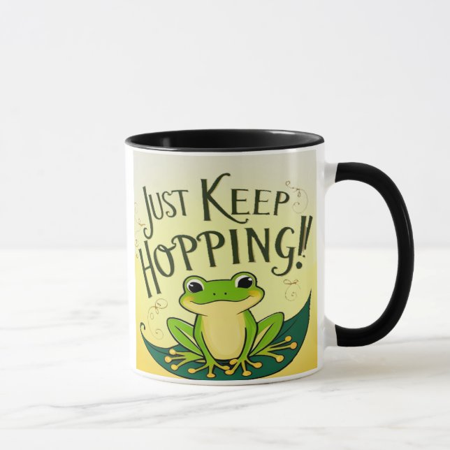 Just Keep Hopping! Frog Mug (Right)