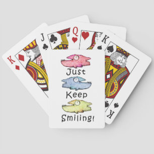 Just Keep Smiling! Colourful toothy fish Playing Cards