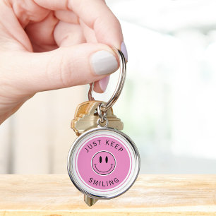 Just Keep Smiling  Keychain