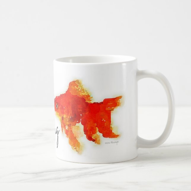 "Just Keep Swimming" Goldfish Coffee Mug (Right)