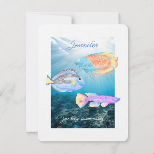 Just Keep Swimming Ocean Fish Card