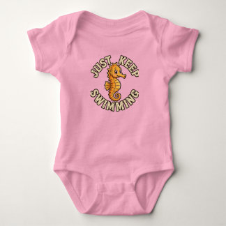 Just Keep Swimming Seahorse Baby Bodysuit