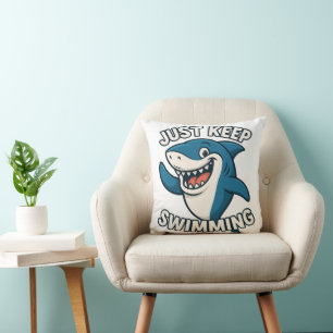 Just Keep Swimming Throw Pillow
