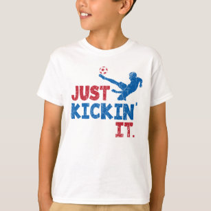 Just Kickin It Soccer Red & Blue - GraphicLoveShop T-Shirt