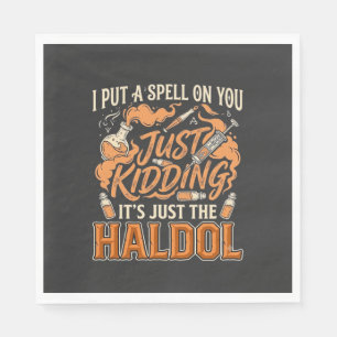 Just Kidding Haldol Halloween Potion Bottle Syring Napkin