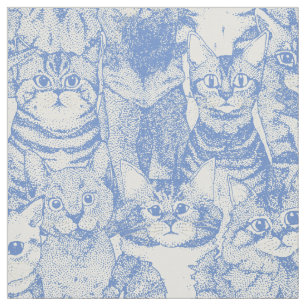 just kittens blue fabric