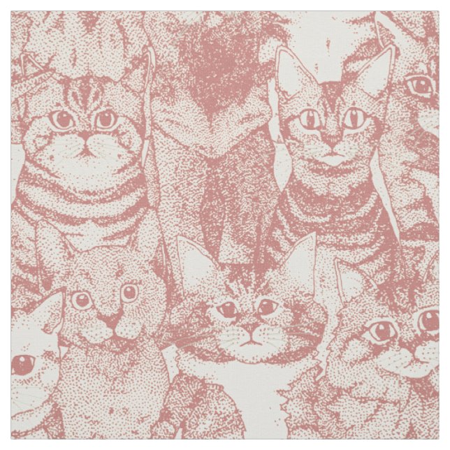 just kittens rose pink fabric (Swatch)