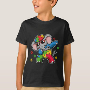 Just Let Me Stim Bro Autism Awareness Elephant Gif T-Shirt