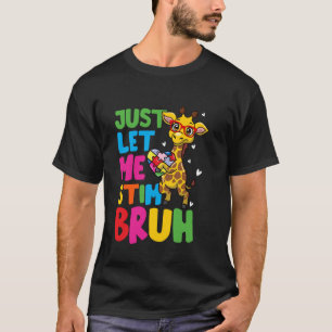 Just Let Me Stim Bro Boys Autistic Giraffe Autism T-Shirt