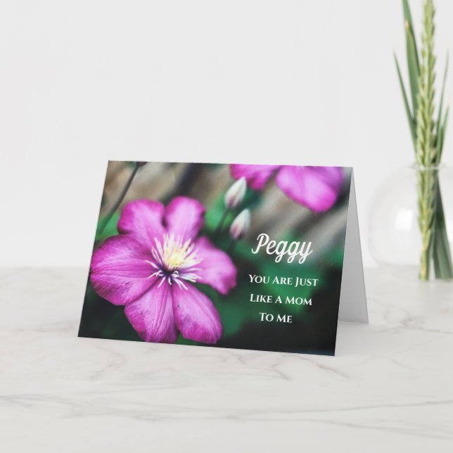 Just Like A Mom Purple Clematis Flower Card (Front)