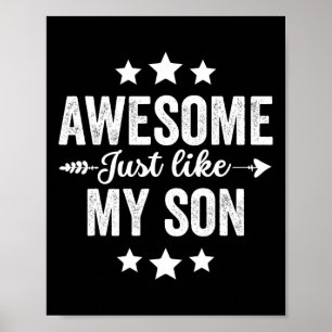 Just Like My Son Funny Fathers Day Dad Mom Vintage Poster
