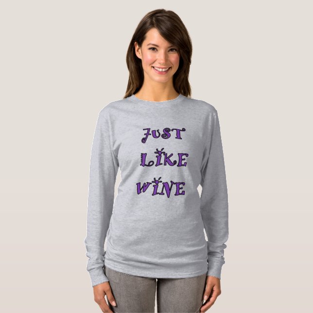 JUST LIKE WINE women's long sleeve T-Shirt (Front Full)