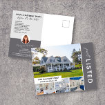 JUST LISTED 4 Photo Real Estate Marketing Postcard<br><div class="desc">Raise your brand awareness and generate new leads with this JUST LISTED real estate marketing postcard. The benefits of mailing these to your farm area are threefold. 1. You might find your potential buyer. 2. Other agents will be notified of your listing so they can show it to their buyers....</div>