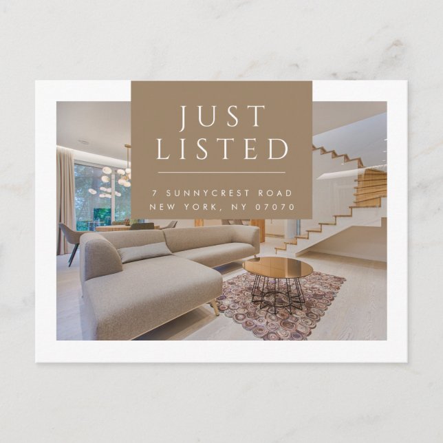 Just Listed Modern Real Estate Postcard (Front)