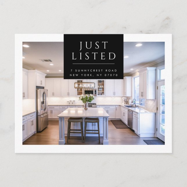 Just Listed Modern Real Estate Postcard (Front)