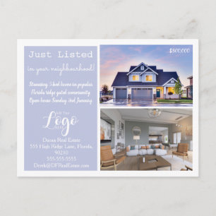 JUST LISTED Real Estate Marketing Postcard