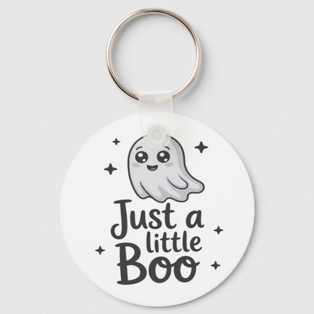 Just Little Boo Funny Design Keychain (Front)