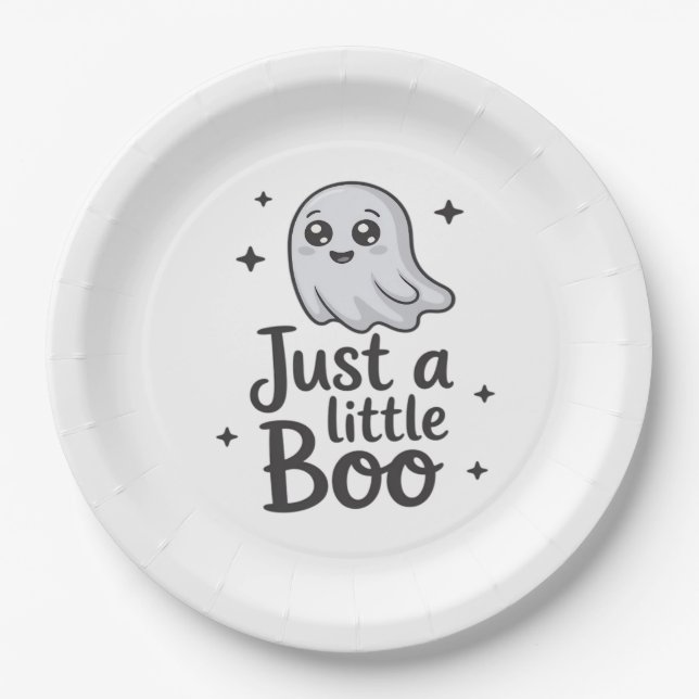 Just Little Boo Funny Design Paper Plate (Front)