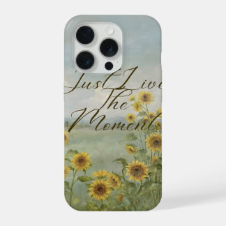 Just Live The Moment Sunflower Field Aesthetic iPhone 15 Pro Case