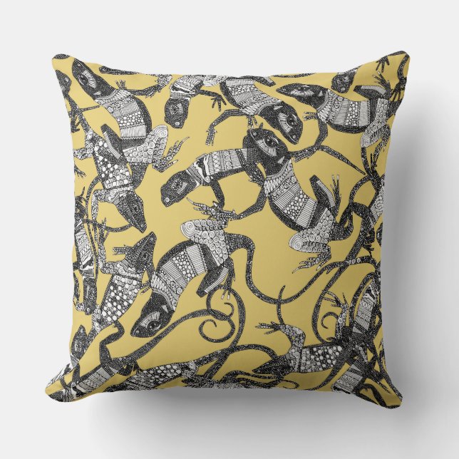 just lizards sunshine throw pillow (Front)