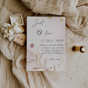 "Just Love" Autumn Botanical Wedding Party Invitation