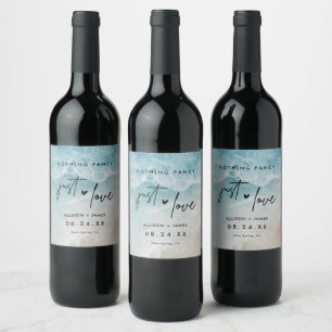 Just Love Beach Elopement Favours Wine Label