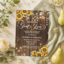 Just Love Brown Wood String Light Engagement Party