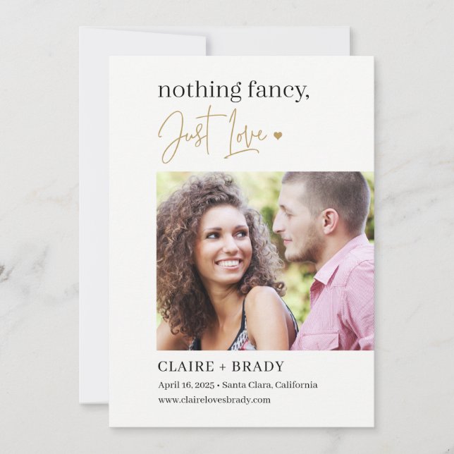 Just Love EDITABLE COLOR Save The Date Card (Front)