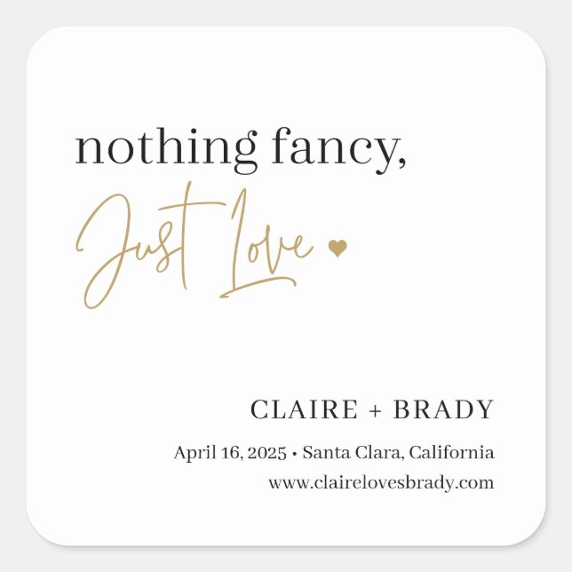 Just Love EDITABLE COLOR Wedding Stickers (Front)