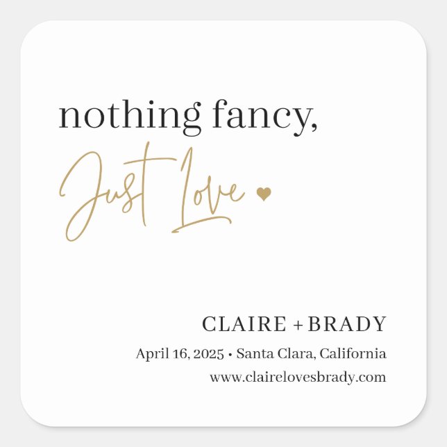 Just Love EDITABLE COULEUR Stickers de mariage (Devant)