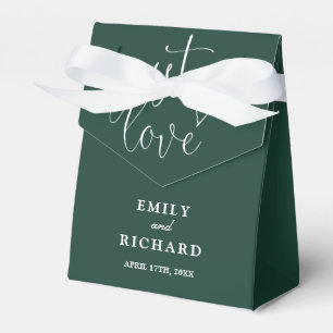 Just Love Elegant Modern Emerald Green Wedding Favor Box